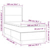 vidaXL Boxspring met matras en LED stof lichtgrijs 100x200 cm
