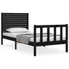 vidaXL Bedframe met hoofdbord massief hout zwart