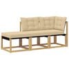 vidaXL Sectie Sofa Eenheden met kussen 3 Stuk Wit