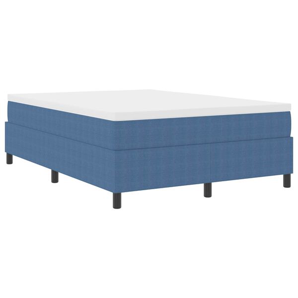vidaXL Platform bedframe Blauw 140 x 190 cm Katoen Stof