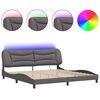 vidaXL Bedframe met LED zonder matras "Hvar" grijs 200x200 cm