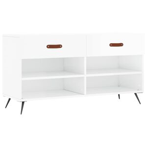 vidaXL Schoenenbank 102x35x55 cm bewerkt hout hoogglans wit