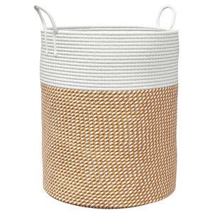 vidaXL Opbergmand &Oslash; 38x46 cm katoen bruin en wit