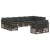 vidaXL Tuinbankenset 12 st Grijs poly rattan