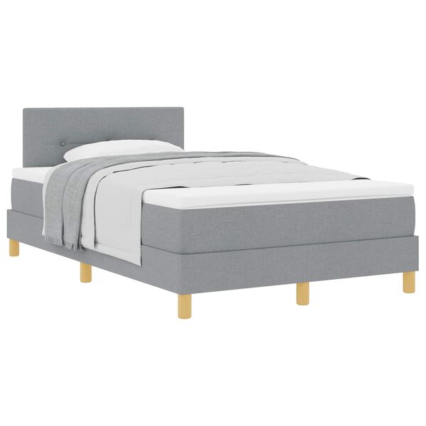 vidaXL Boxspringbed met matras Lichtgrijs 120 x 190 cm Stof