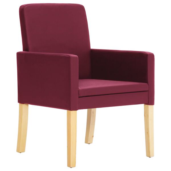 vidaXL Eetkamerstoelen 2 st kunstleer wijnrood