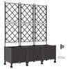 vidaXL Tuin Pot met Irrigatie en Wielen 3 st Bruin 120 x 40 x 148 cm