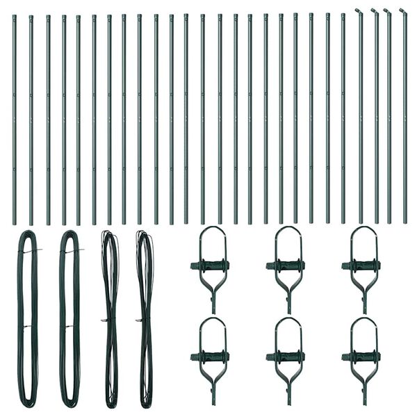 vidaXL Afrasteringspaal 26 pcs Groen 3,2 x 3,2 x 150 cm