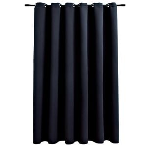 vidaXL Gordijn verduisterend met metalen ringen 290x245 cm zwart