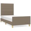 vidaXL Bedframe zonder matras 100x200 cm stof taupe