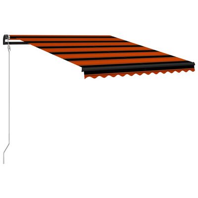 vidaXL Luifel uittrekbaar met windsensor LED 350x250 cm oranje bruin