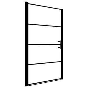 vidaXL Douchedeur mat 81x195 cm gehard glas zwart