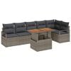 vidaXL Tuin Eetset met kussen 7 pcs Grijs en Bruin
