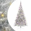 vidaXL Kunstmatig Voorverlicht Kerstboom met 300 LED Zilver 210 cm PET