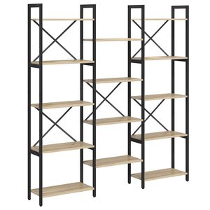 vidaXL Boekenkast 156 x 25 x 167 cm Bewerkt hout Sonoma Eiken