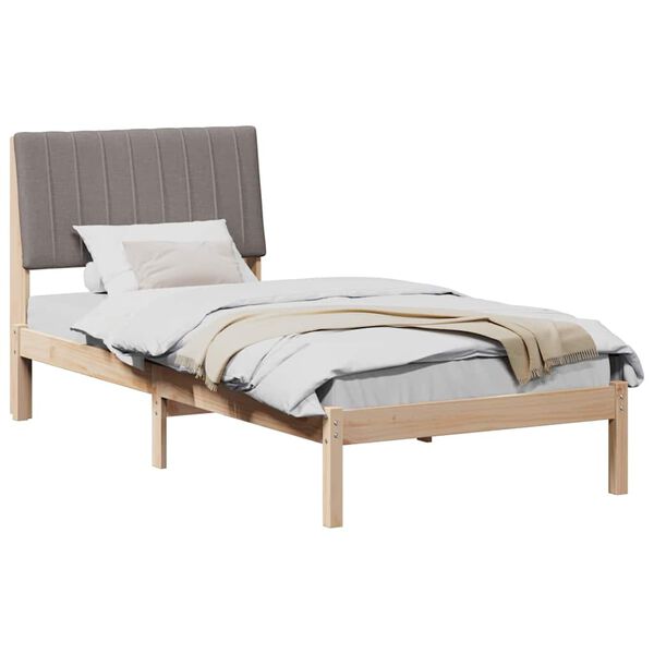 vidaXL Bedframe met hoofdeinde Bruin 90 x 200 cm Massief grenenhout