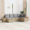 vidaXL Tuin Sofa Set met kussen met opslag Beige poly rattan
