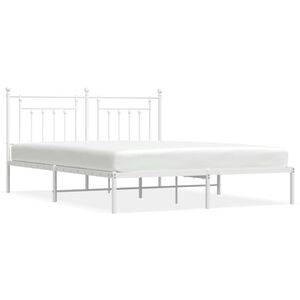vidaXL Bedframe met hoofdbord metaal wit 180x200 cm