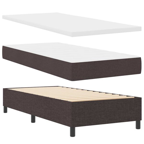 vidaXL Boxspringbed met matras Donkerbruin 80 x 200 cm Stof