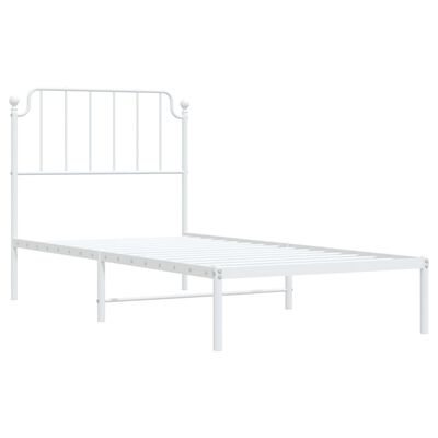 vidaXL Bedframe met hoofdbord metaal wit 90x200 cm