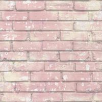 Noordwand Behang Urban Friends & Coffee Bricks roze en wit