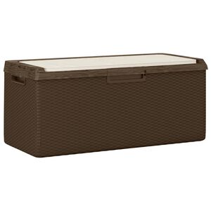 vidaXL Tuinbox met zitkussen 350 L polypropeen bruin