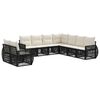 vidaXL Tuinbankenset 9 pcs Zwart en Cream Wit poly rattan