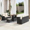 vidaXL Tuin Sofa Set met kussen met opslag 8 pcs Zwart en Cr&egrave;me