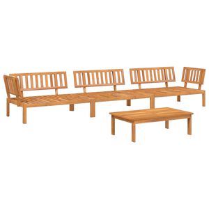 vidaXL 4-delige Loungeset pallet massief acaciahout