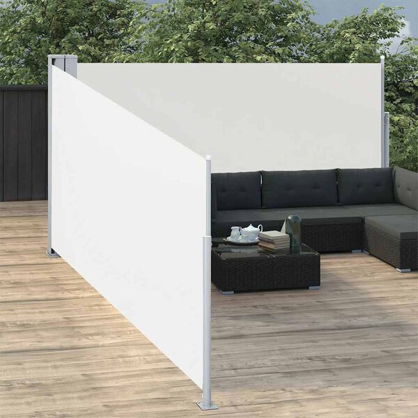 vidaXL Windscherm uittrekbaar 170x1000 cm cr&egrave;me