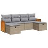 vidaXL 6-delige Loungeset met kussens poly rattan beige