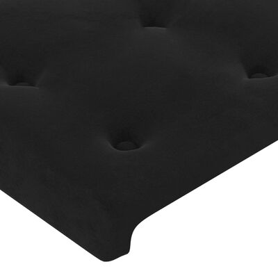 vidaXL Hoofdbord met randen 83x23x118/128 cm fluweel zwart