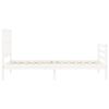vidaXL Bedframe met hoofdbord massief hout wit 90x200 cm