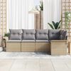 vidaXL Tuin Sofa Set met kussen 5 pcs Beige poly rattan