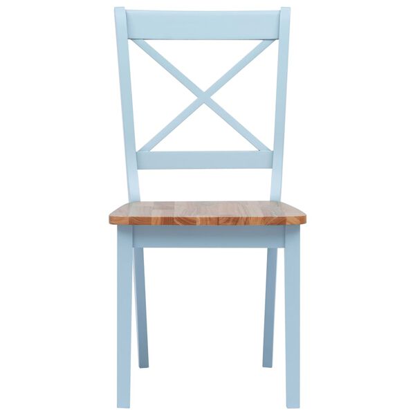 vidaXL Eetkamerstoelen 6 st massief rubberwood grijs en naturel