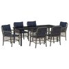 vidaXL Tuin eettafelset 7 st Grijs en zwart Rattan