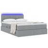 vidaXL Opbergbed met LED met matras Lichtgrijs 140 x 200 cm Stof