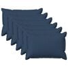 vidaXL Kussen met kussen HOUTEN 6 st Blauw Faux Linnen