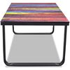 vidaXL Salontafel met regenboog-print glazen tafelblad