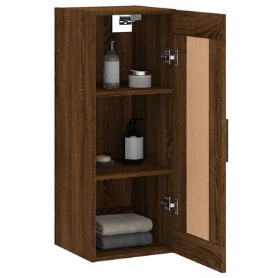 vidaXL Wandkast 34,5x34x90 cm bewerkt hout bruin eikenkleur