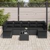 vidaXL Tuin Sofa Set met kussen met opslag 8 pcs Zwart poly rattan