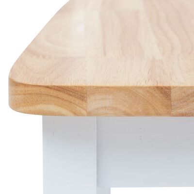 vidaXL 5-delige Eethoek massief rubberwood wit en bruin