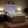 vidaXL Boxspring met matras fluweel lichtgrijs 140x190 cm