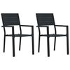 vidaXL Tuinstoelen 2 st hout-look HDPE zwart