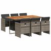 vidaXL 7-delige Tuinset met kussens poly rattan grijs