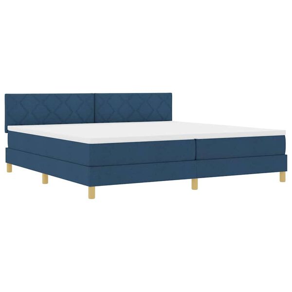 vidaXL Boxspringbed met matras met hoofdeinde Blauw 200 x 200 cm Stof