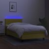 vidaXL Boxspring met matras en LED stof groen 80x200 cm