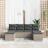 vidaXL Tuin Sofa Set met kussen 4 pcs Lichtgrijs poly rattan