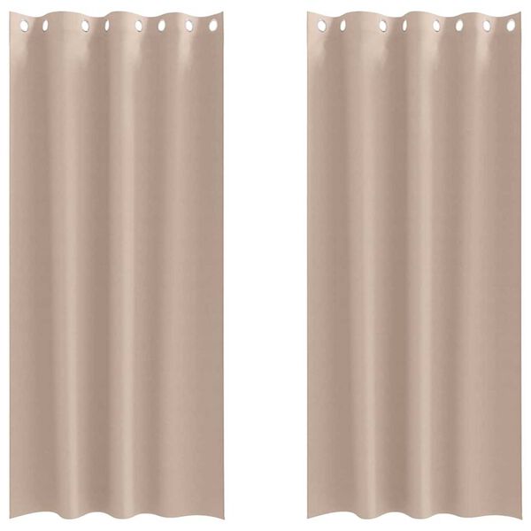 vidaXL Zwart-out Gordijnen met Ringen 2 pcs Taupe 245 x 140 cm