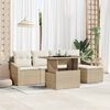 vidaXL Tuin Sofa Set met kussen 6 pcs beige en cr&egrave;mekleurig